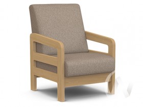 Кресло отдыха Вега-34 (бук лак/UNO CARAMEL) в Ирше - irsha.katalogmebeli.com | фото