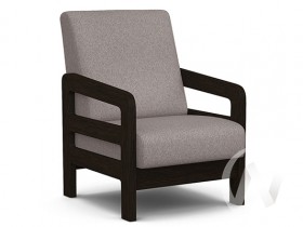 Кресло отдыха Вега-34 (венге лак/UNO ROSY-GREY) в Ирше - irsha.katalogmebeli.com | фото