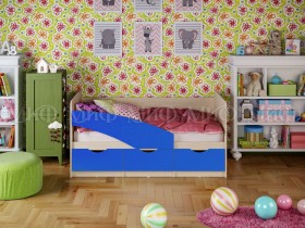 Кровать Бабочки 2,0м (Синий матовый) в Ирше - irsha.katalogmebeli.com | фото