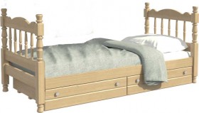 Кровать одинарная Аленка из массива сосны 800*1890 Сосна в Ирше - irsha.katalogmebeli.com | фото
