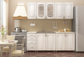 Кухонный гарнитур Лиза-1 (2,0м) (Белый/Сандал) в Ирше - irsha.katalogmebeli.com | фото