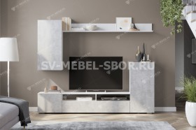 Мебель для гостиной МГС 4 (Белый/Цемент светлый) в Ирше - irsha.katalogmebeli.com | фото