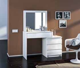 Медея СБ-3232 Стол туалетный Белый/Белый глянец в Ирше - irsha.katalogmebeli.com | фото