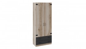 Шкаф для одежды комбинированный «Окланд» (Фон Черный/Дуб Делано) Распродажа в Ирше - irsha.katalogmebeli.com | фото