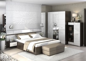 Спальня Вегас (Венге/Белый глянец) в Ирше - irsha.katalogmebeli.com | фото